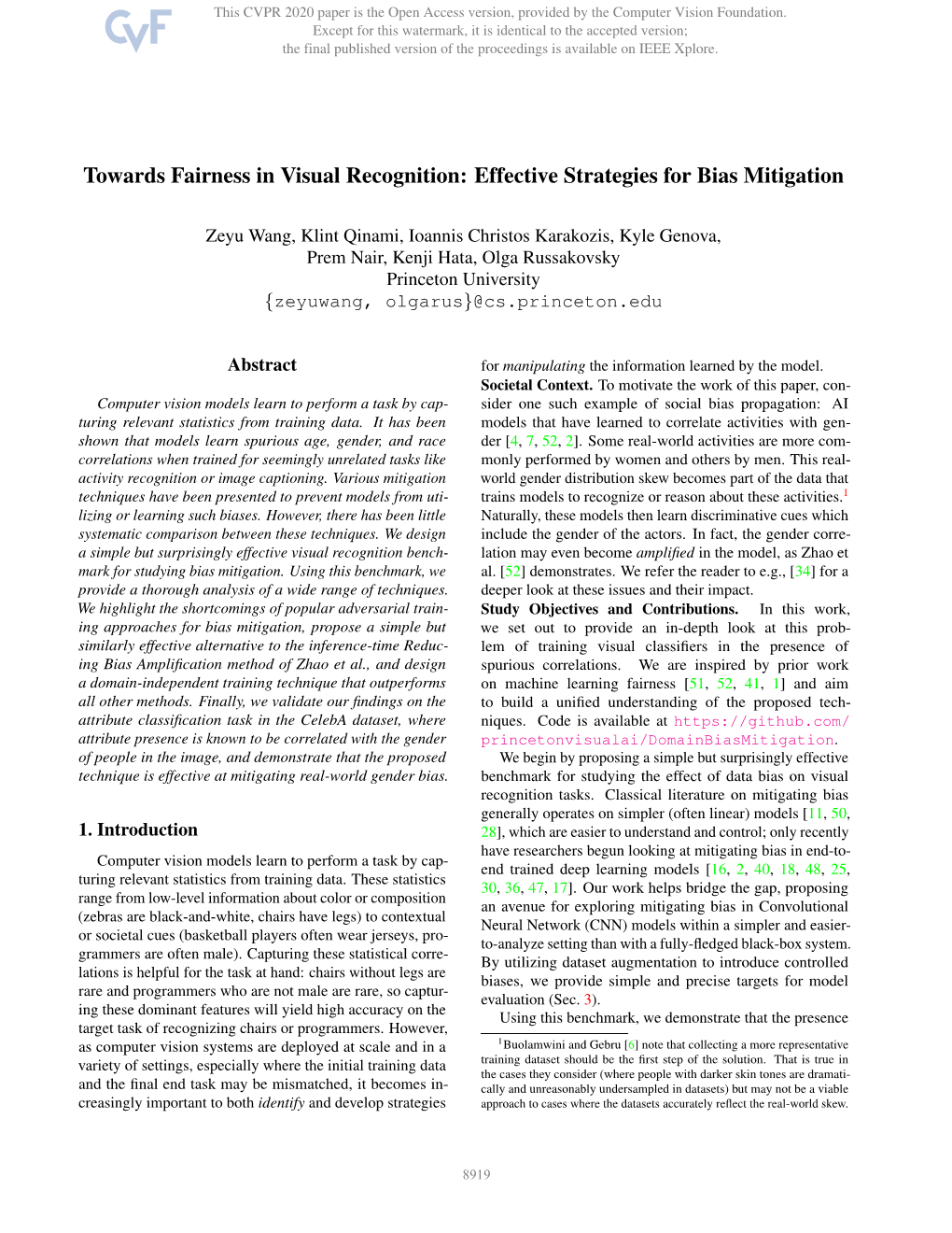 Towards Fairness in Visual Recognition: Effective Strategies for Bias Mitigation