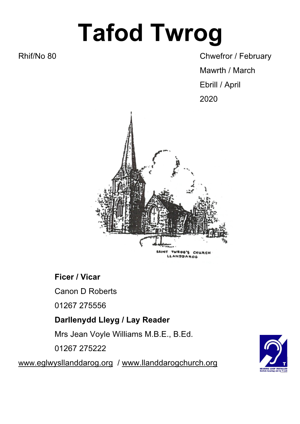 Tafod Twrog Rhif/No 80 Chwefror / February Mawrth / March Ebrill / April 2020