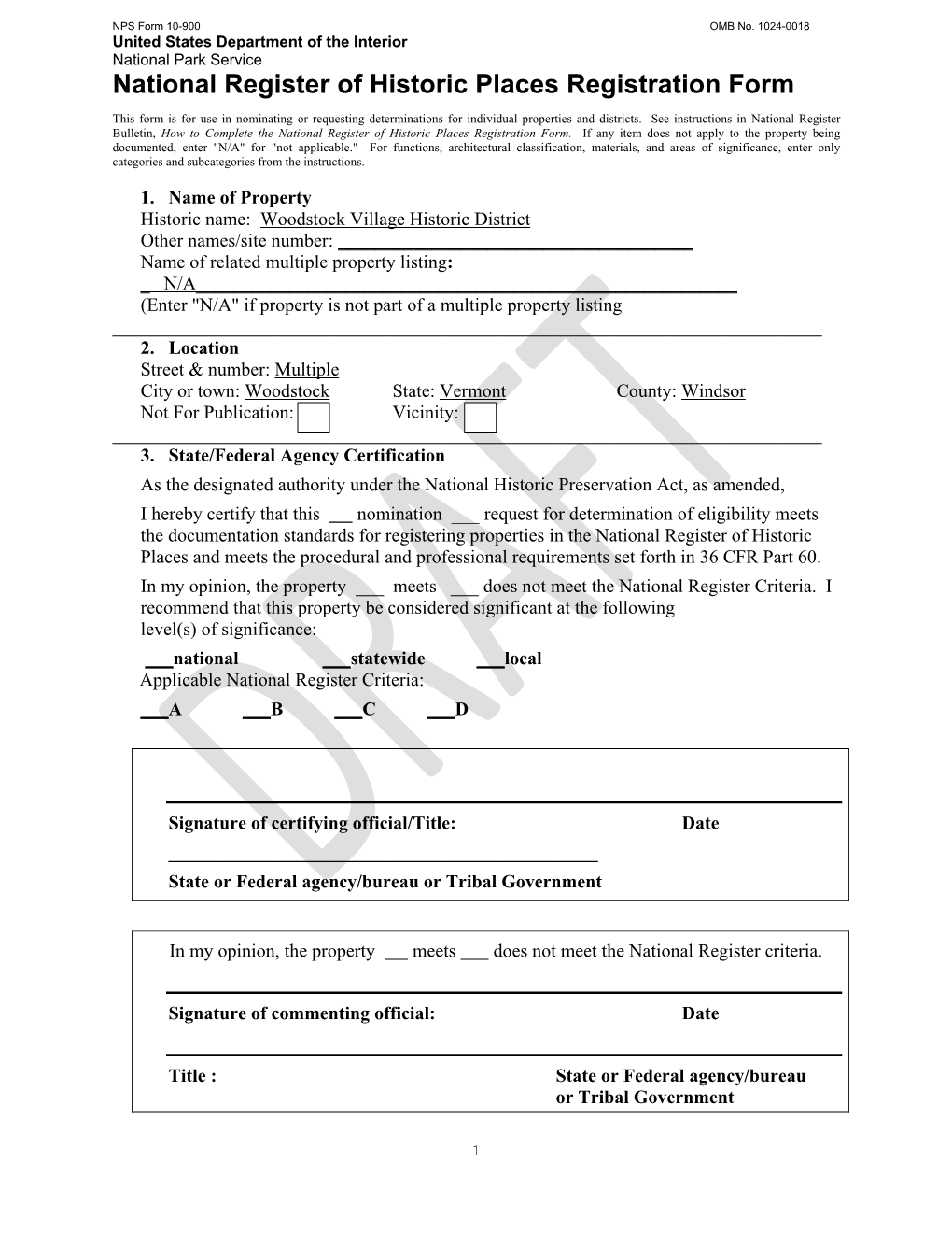 National Register of Historic Places Registration Form