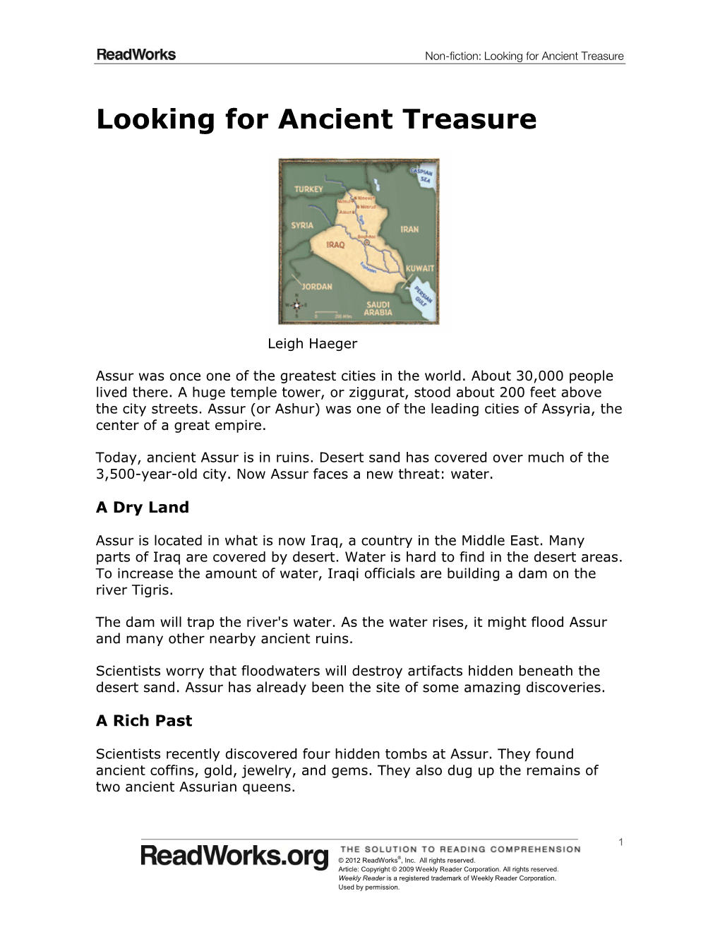 Looking for Ancient Treasure