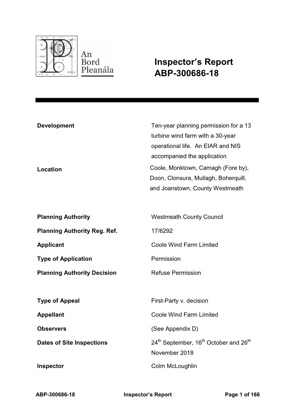 Report Template Normal Planning Appeal