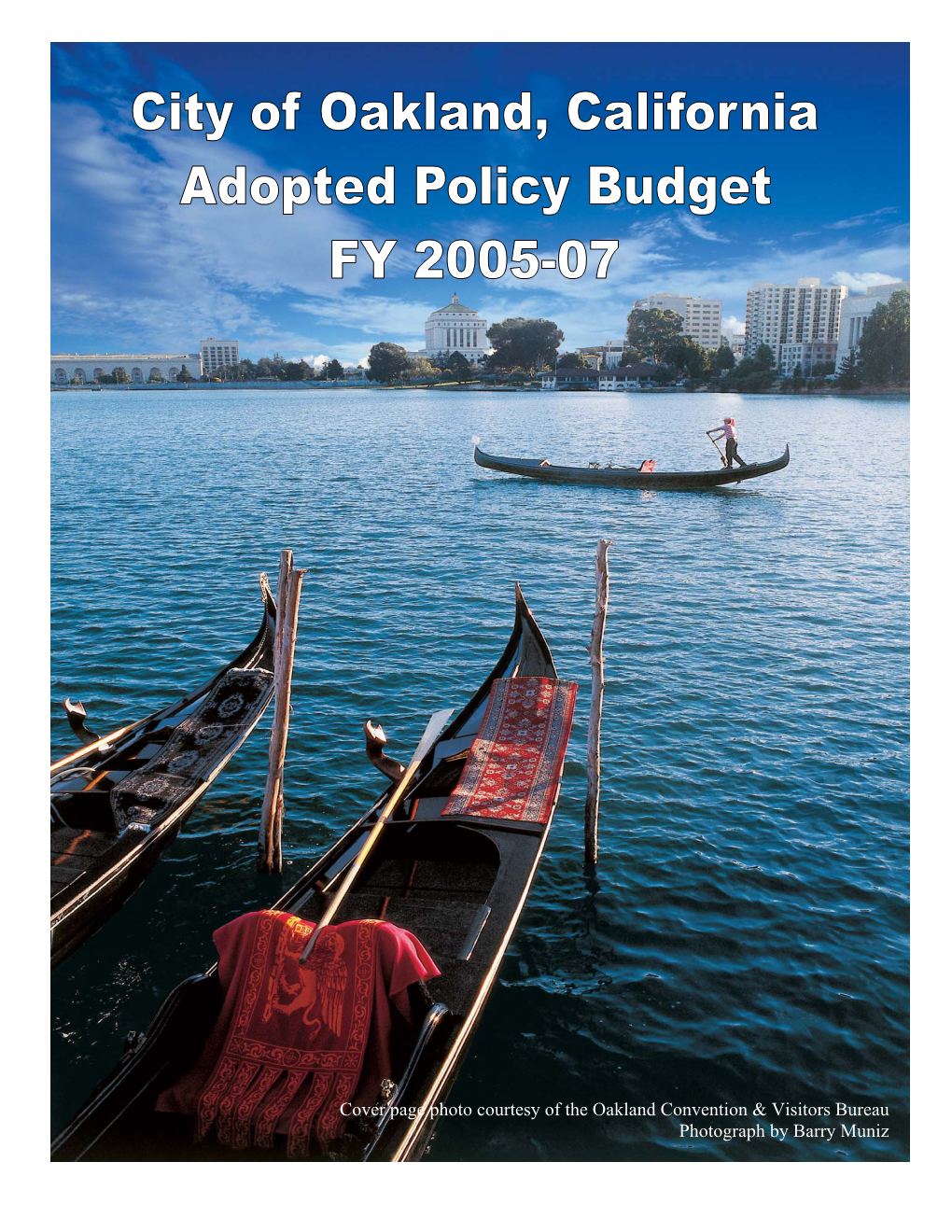 City of Oakland FY 2005-07 Adopted Policy Budget Mayor