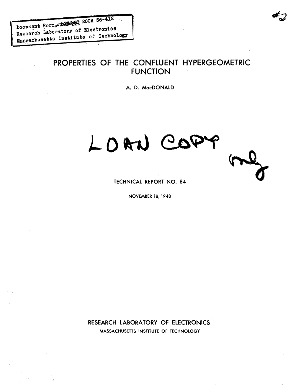 Properties of the Confluent Hypergeometric Function