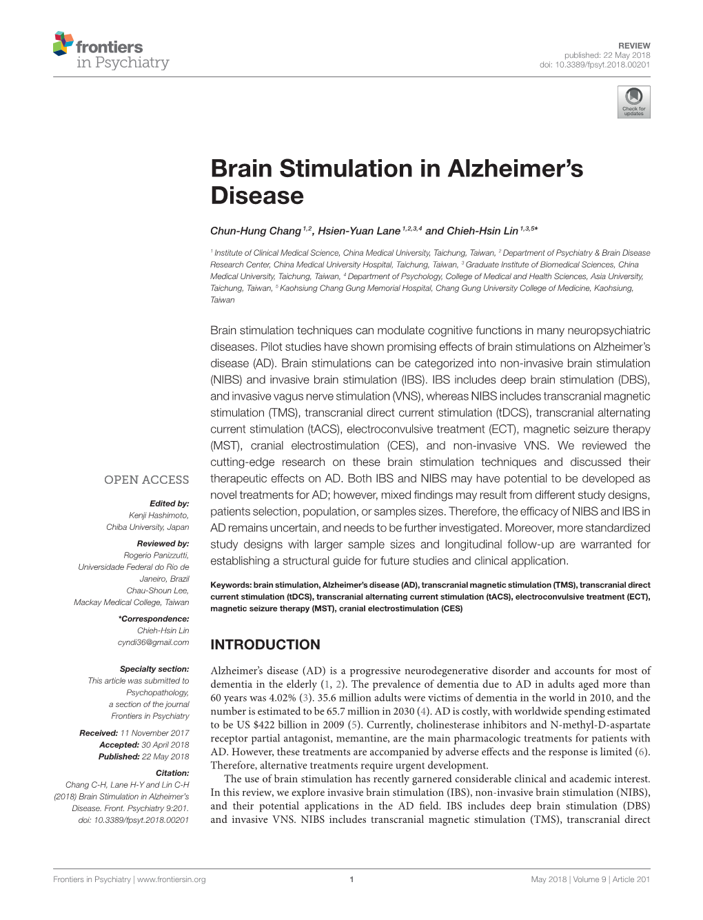 Brain Stimulation in Alzheimer's Disease