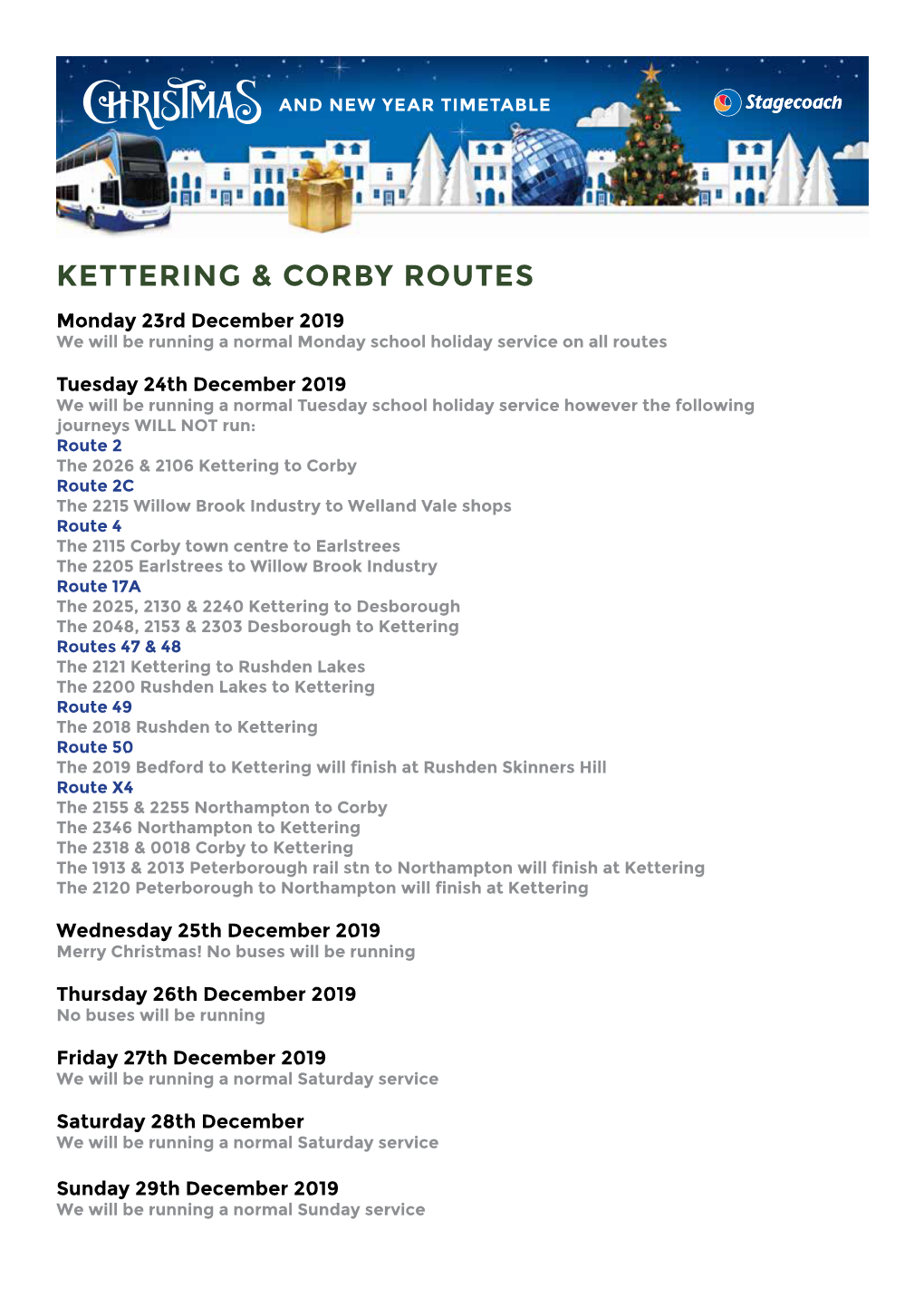 Kettering & Corby Routes