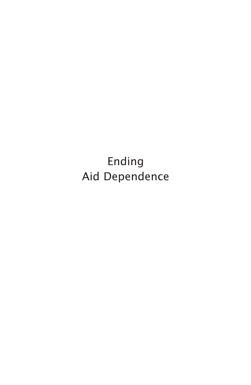 Ending Aid Dependence Fahamu Books