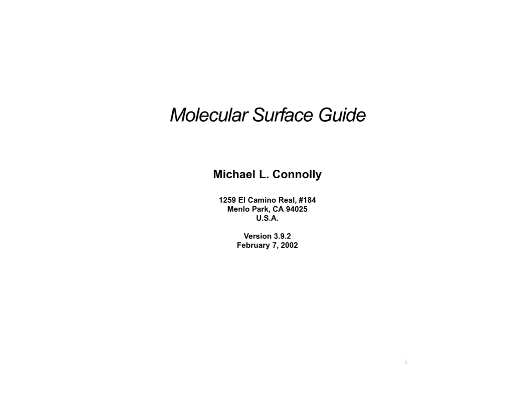 Molecular Surface Guide