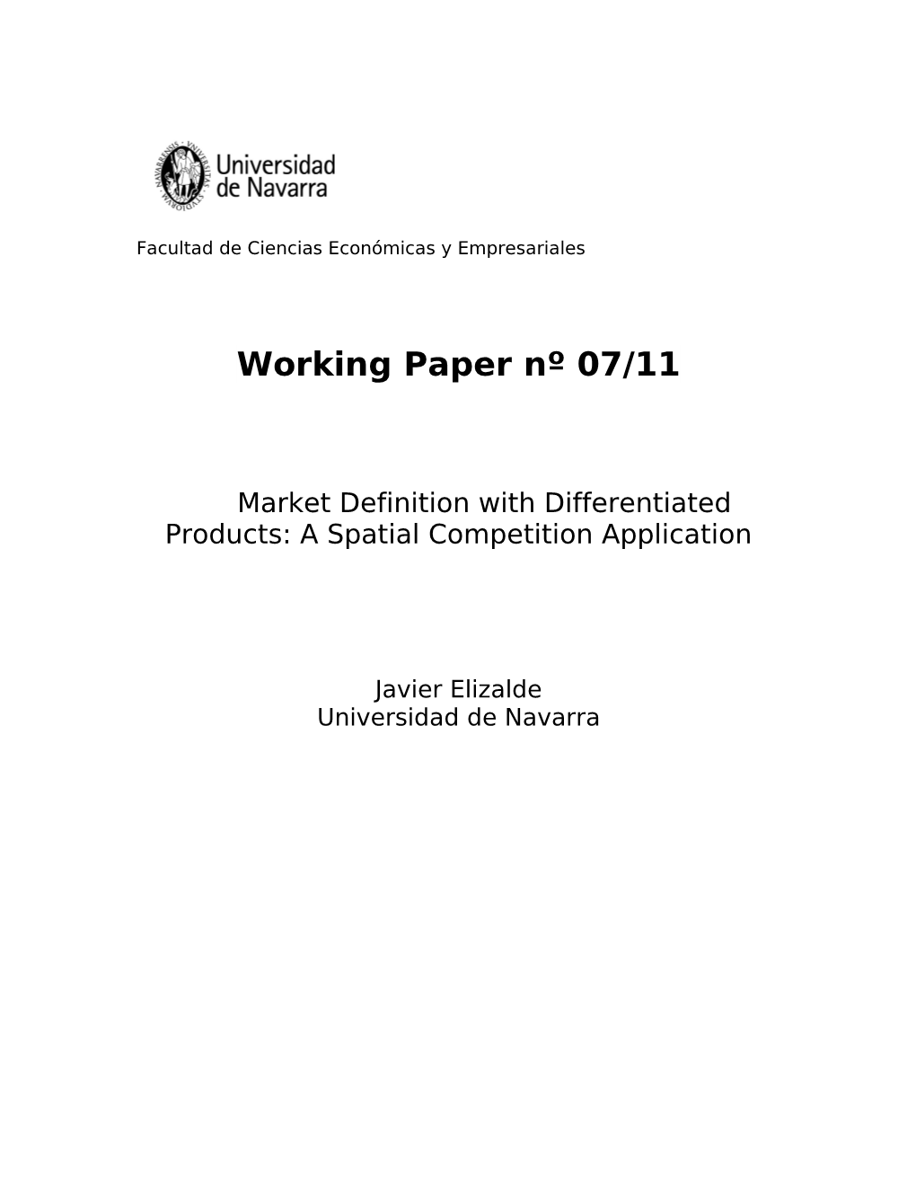 Working Paper Nº 07/11