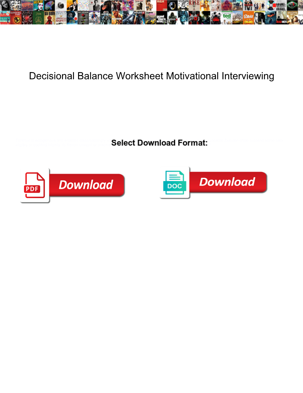 Decisional Balance Worksheet Motivational Interviewing