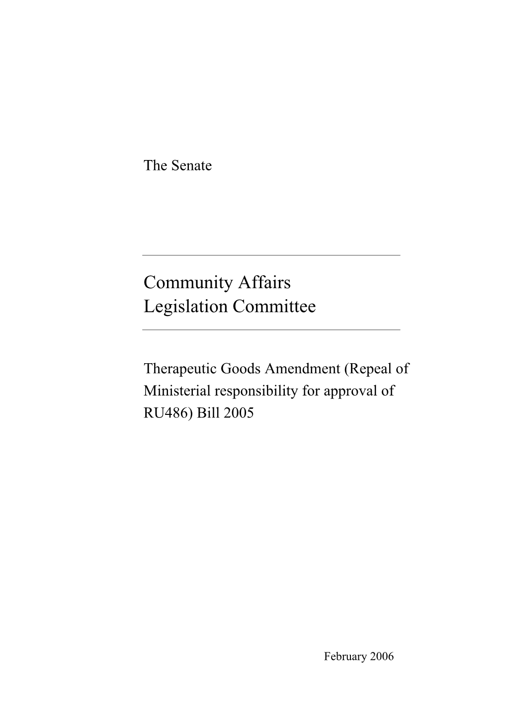 Inquiry Into Therapeutic Goods Amendment