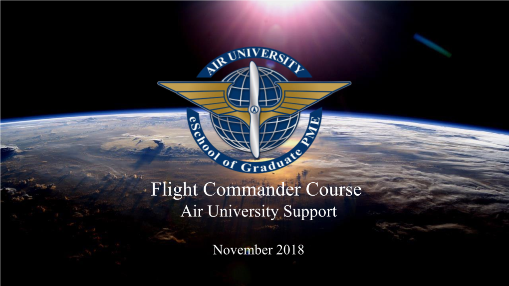 Flight Commander Course Air University Support