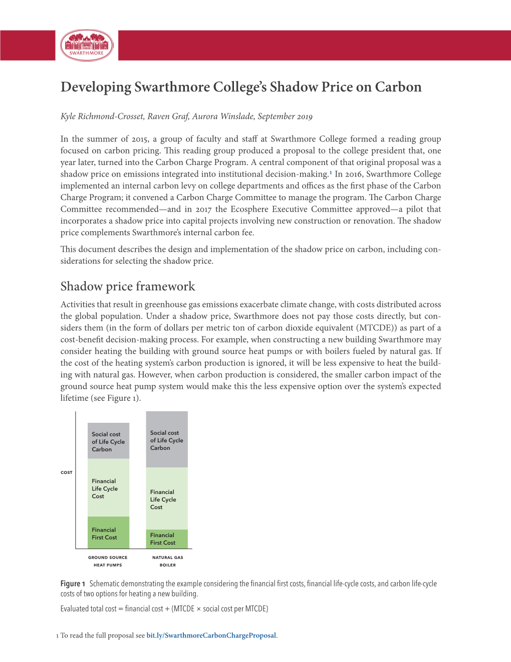 Developing Swarthmore College's Shadow Price on Carbon
