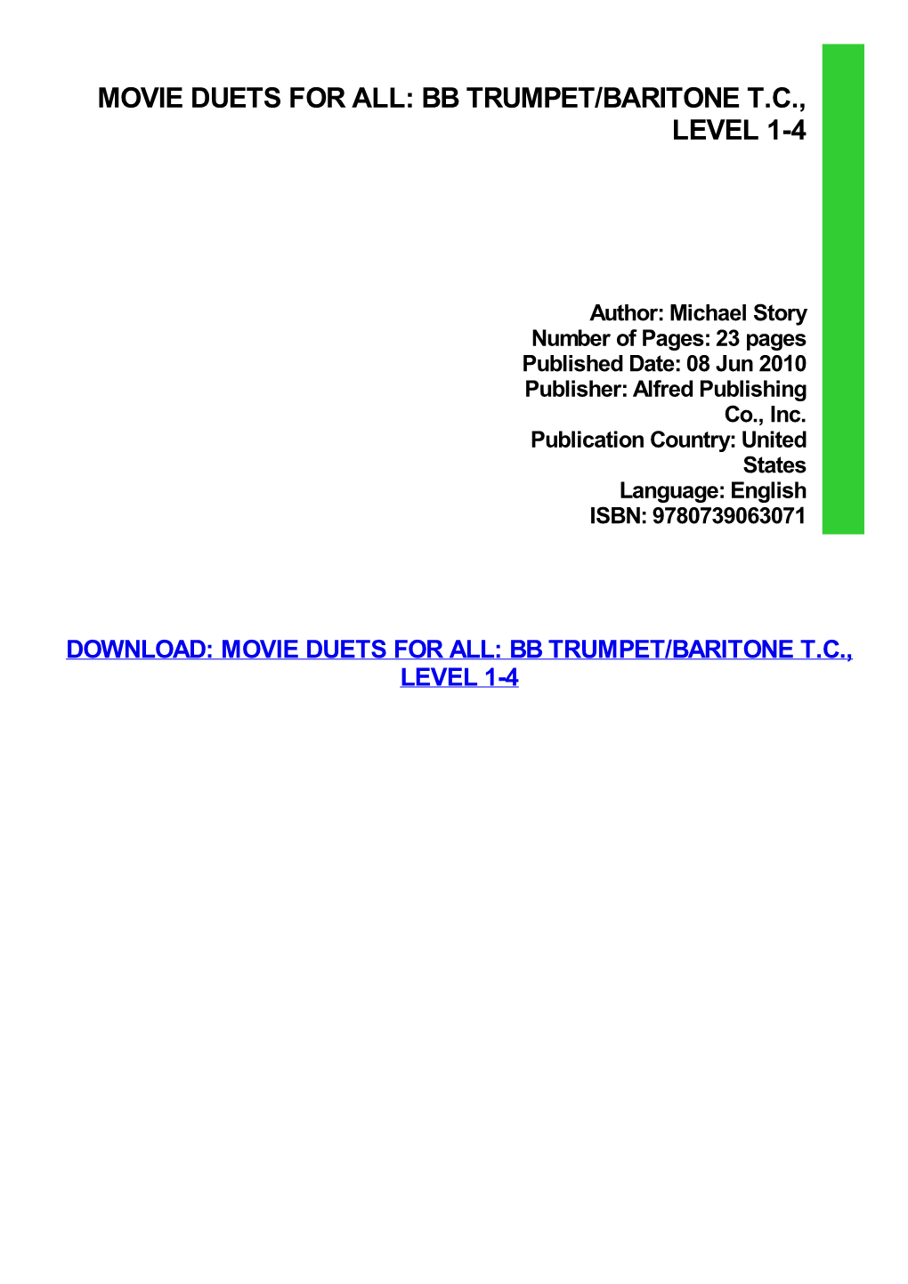 Bb Trumpet/Baritone TC, Level 1-4 Ebook, Epub