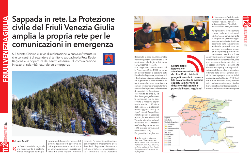 Sappada in Rete. La Protezione Civile Del Friuli Venezia Giulia Amplia La Propria Rete Per Le Comunicazioni in Emergenza