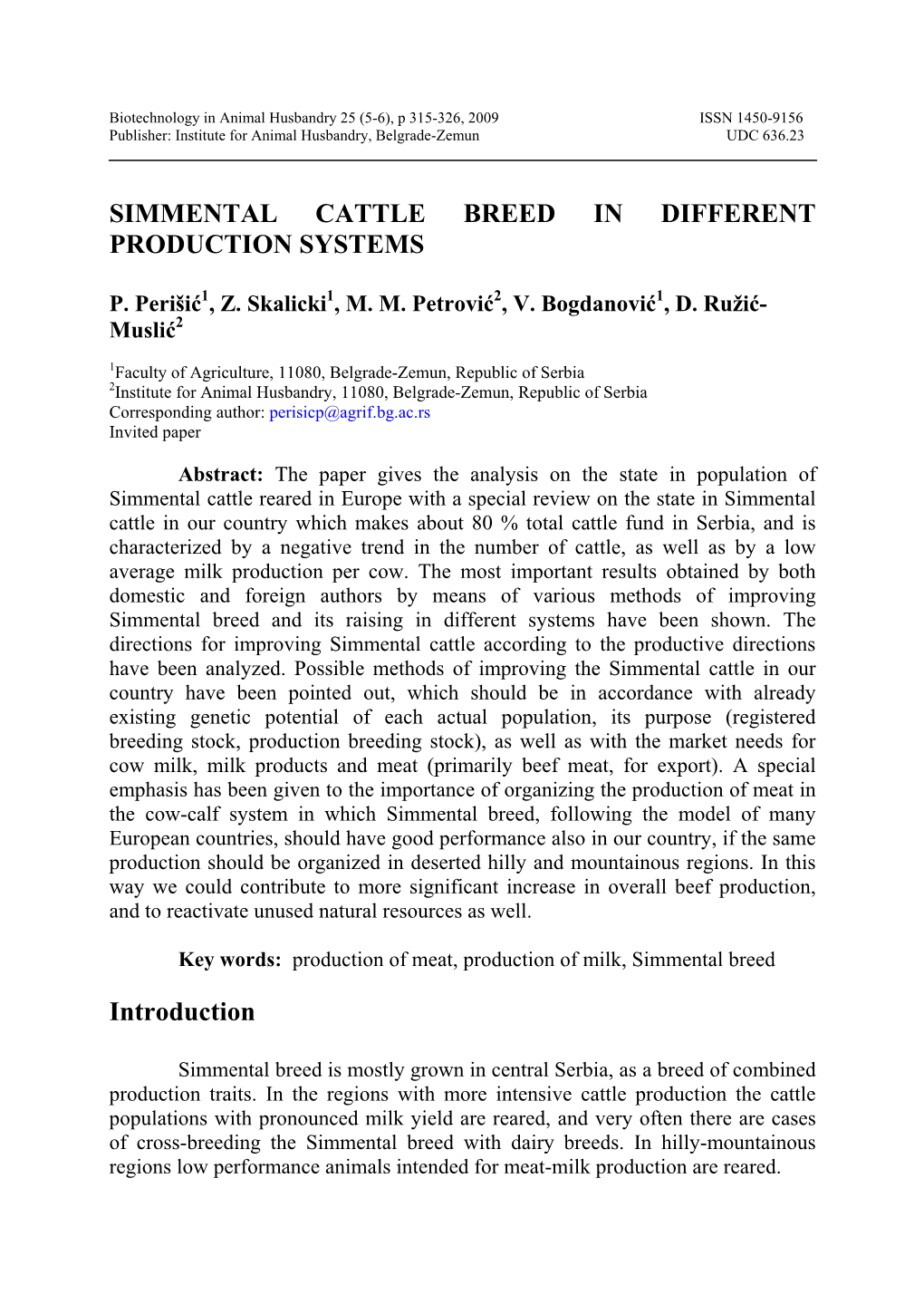 Simmental Cattle Breed in Different Production Systems