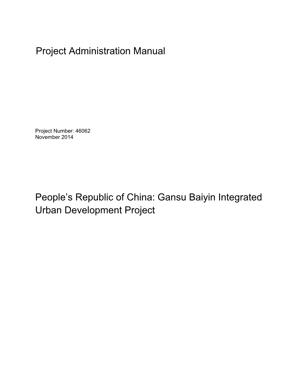 Gansu Baiyin Integrated Urban Development Project