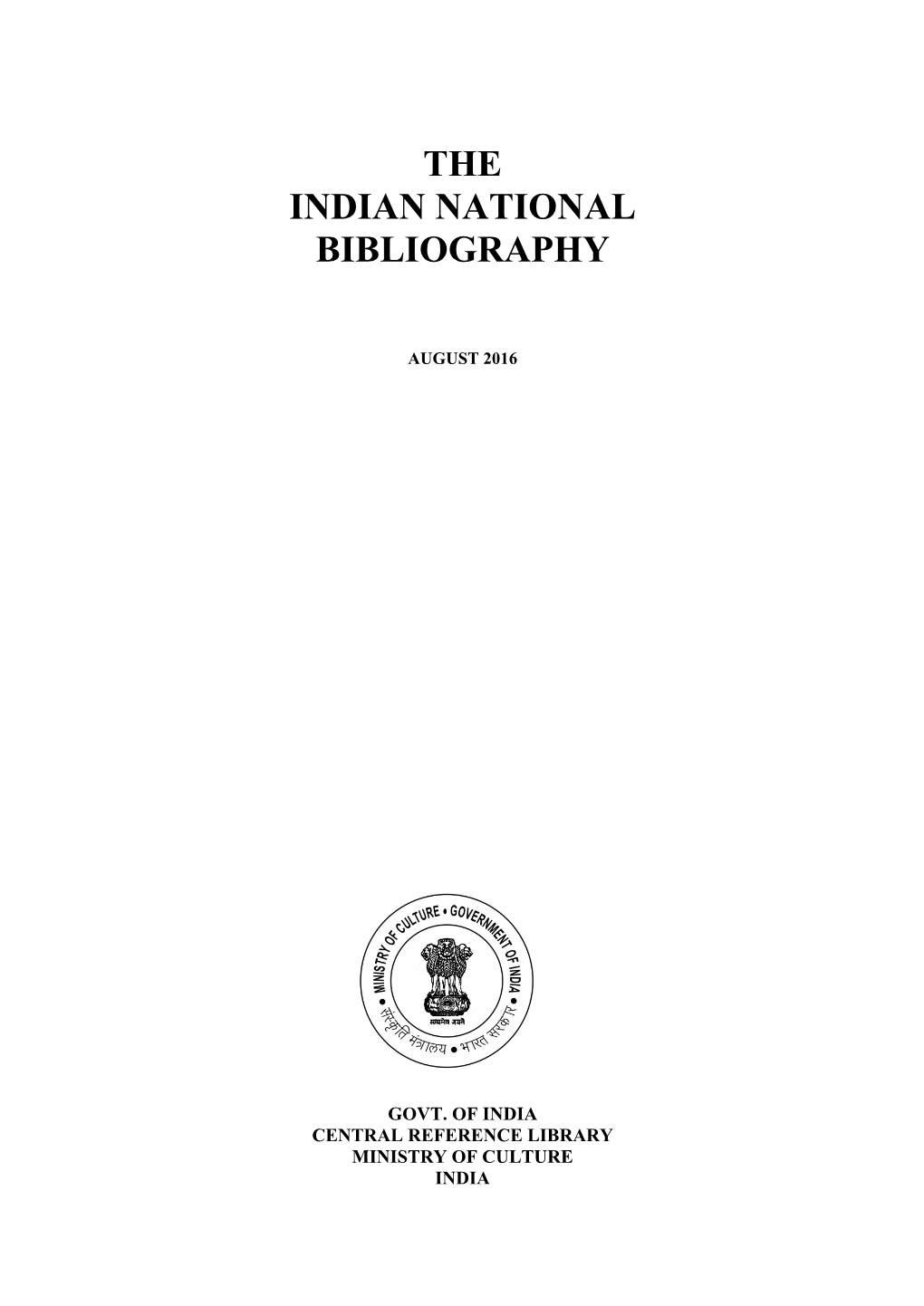 The Indian National Bibliography