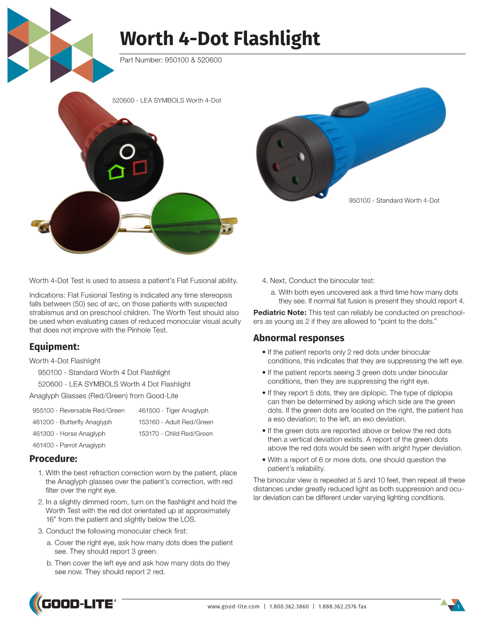 Worth 4-Dot Flashlight Part Number: 950100 & 520600