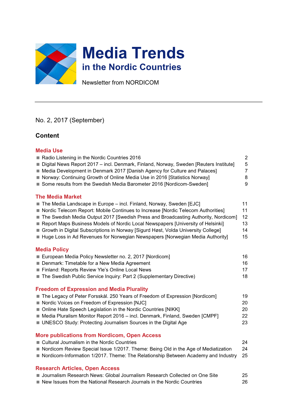 Media Trends in the Nordic Countries 2017