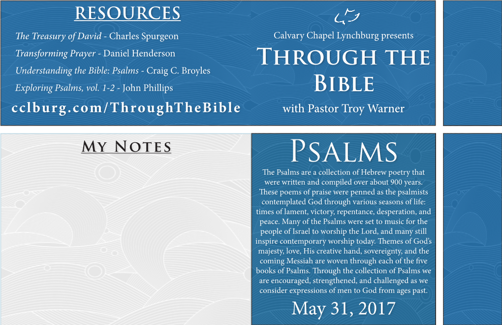 Through the Bible – Psalms