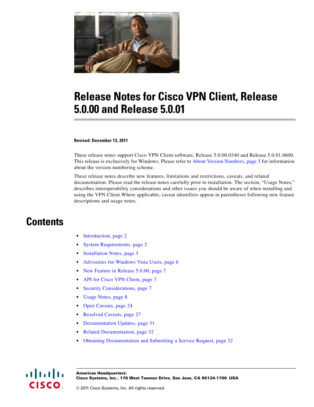 Release Notes for Cisco VPN Client, Release 5.0.00 and Release 5.0.01