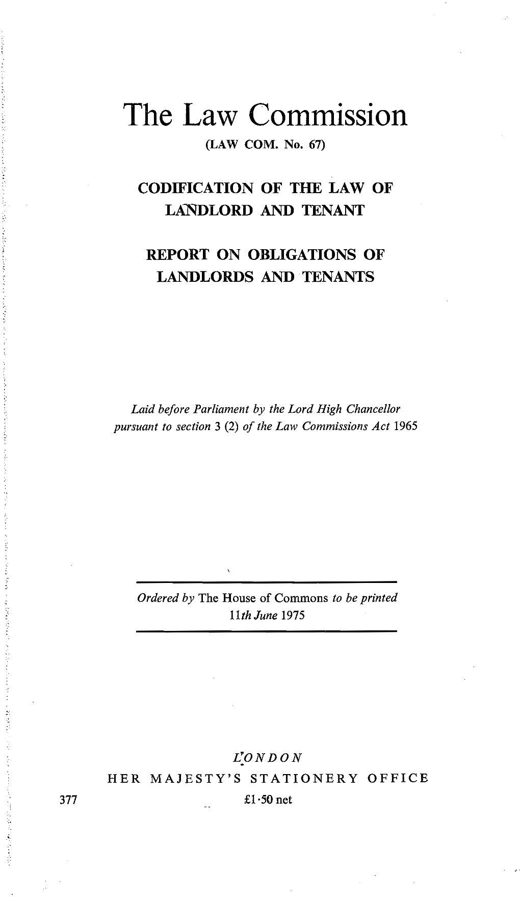 Report on the Obligations of Landlords