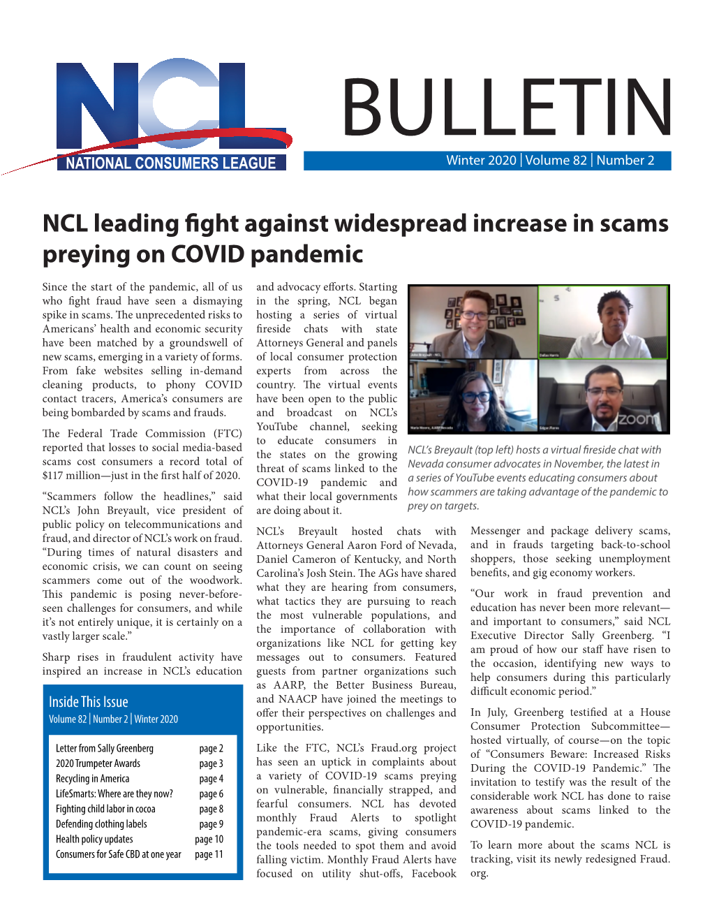 NCL Leading Fight Against Widespread Increase in Scams Preying on COVID Pandemic