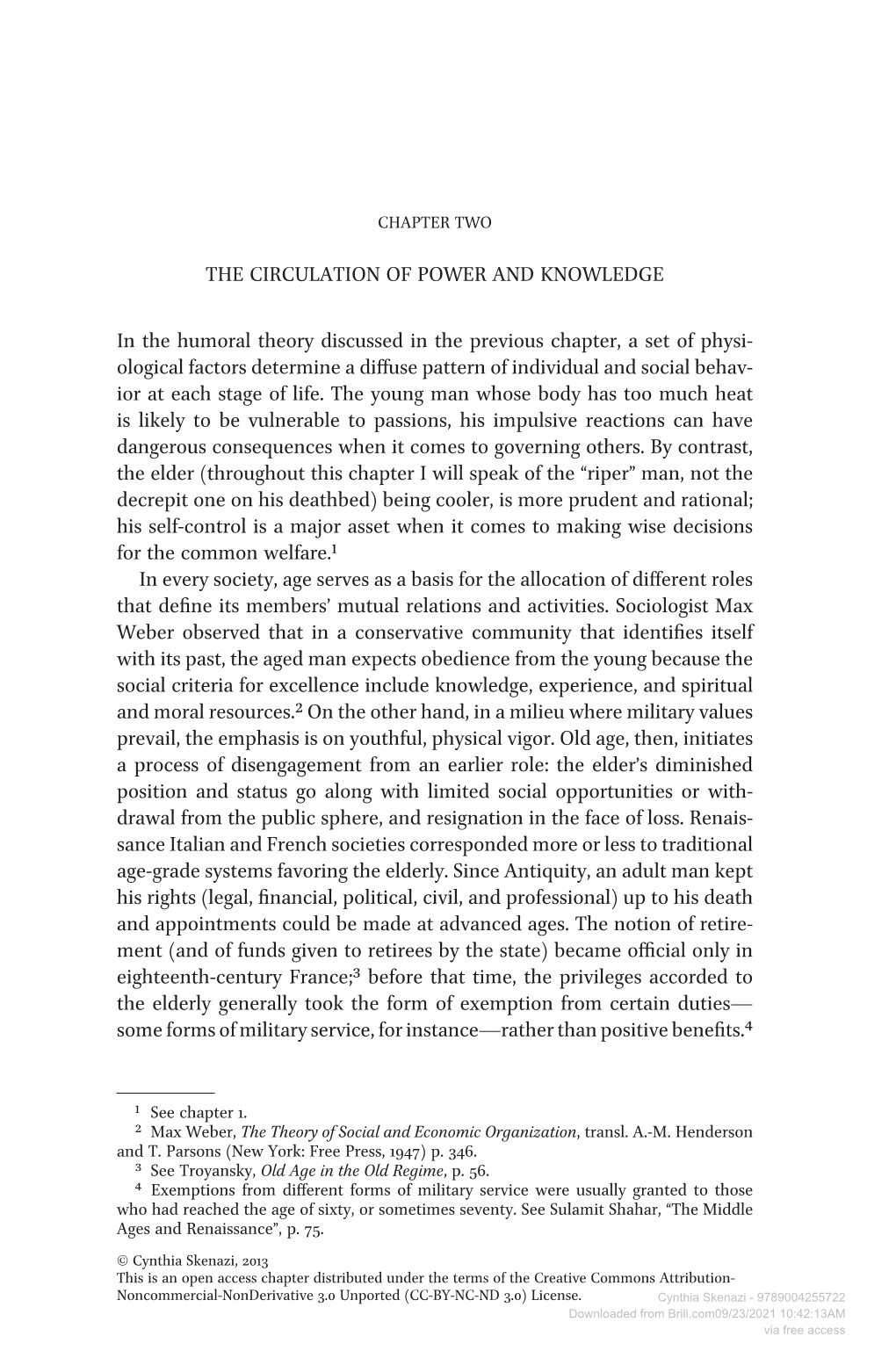 The Circulation of Power and Knowledge in the Humoral Theory