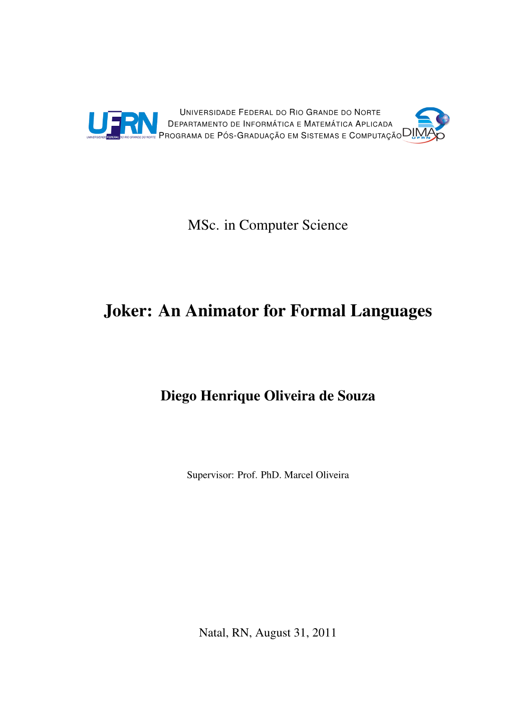 Joker: an Animator for Formal Languages