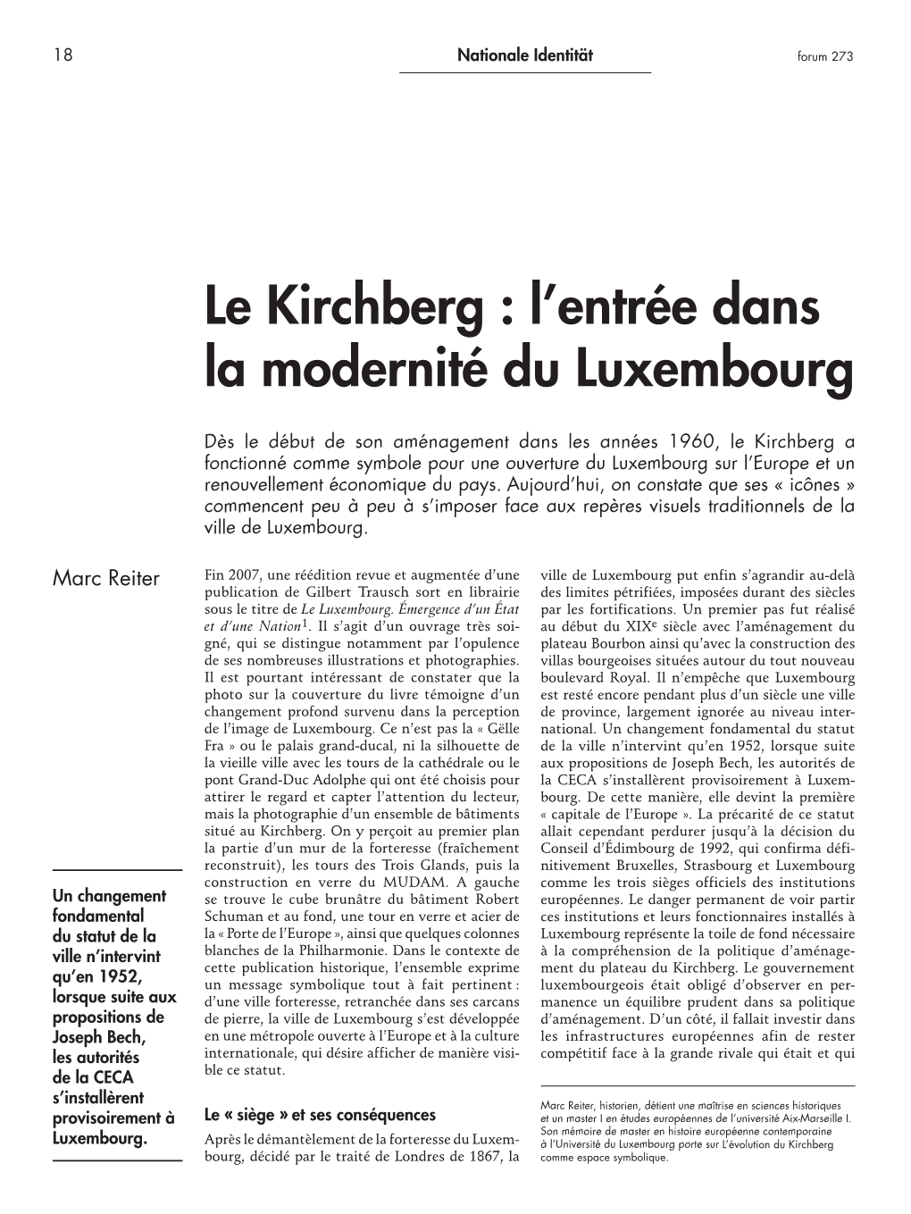 Le Kirchberg : L’Entrée Dans La Modernité Du Luxembourg