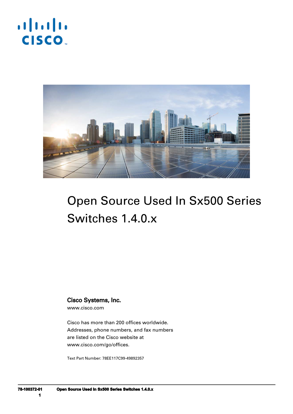 Open Source Document for Cisco 500 Series Switches Software Version