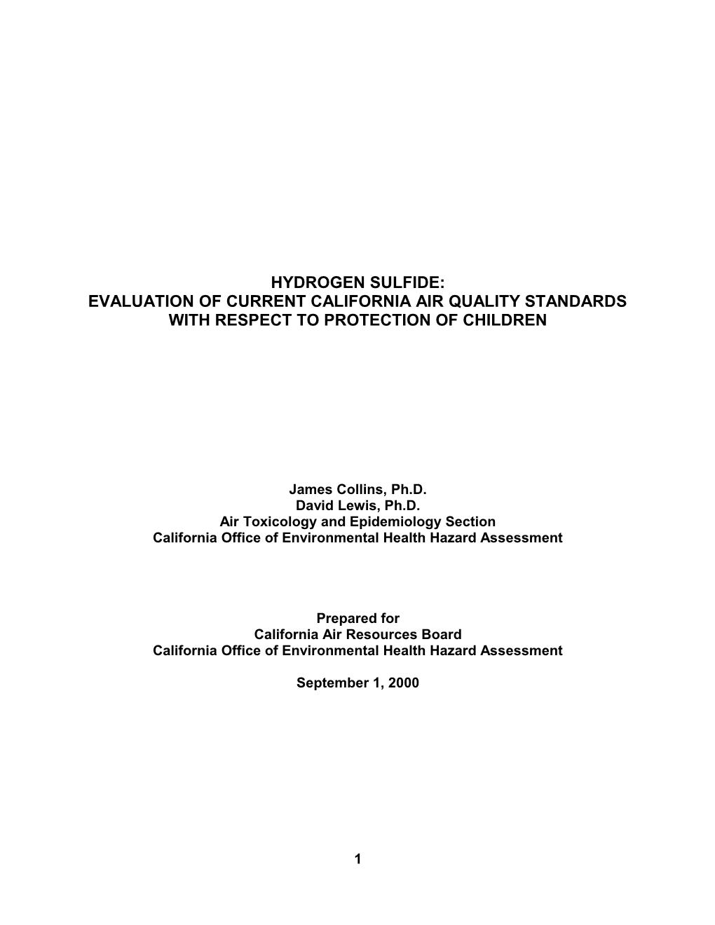 Evaluation of Current California Air Quality Standards with Respect to Protection of Children