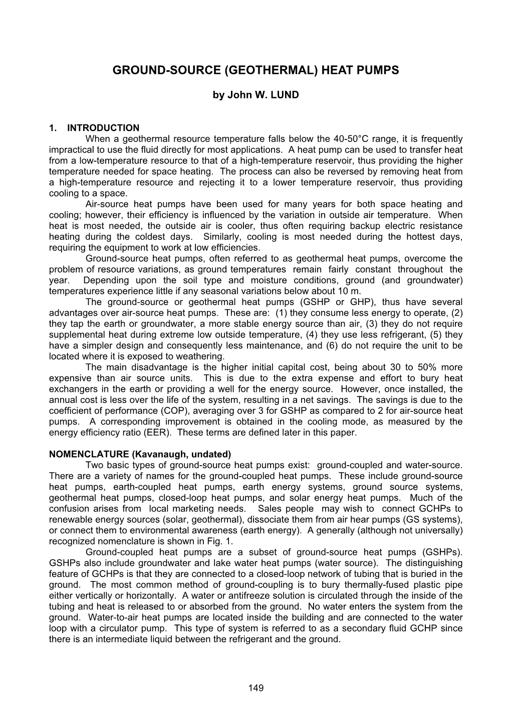 Ground-Source (Geothermal) Heat Pumps