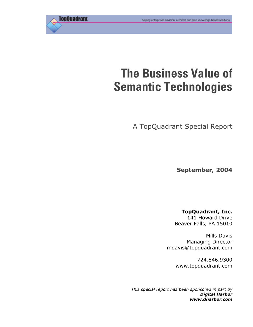 The Business Value of Semantic Technologies