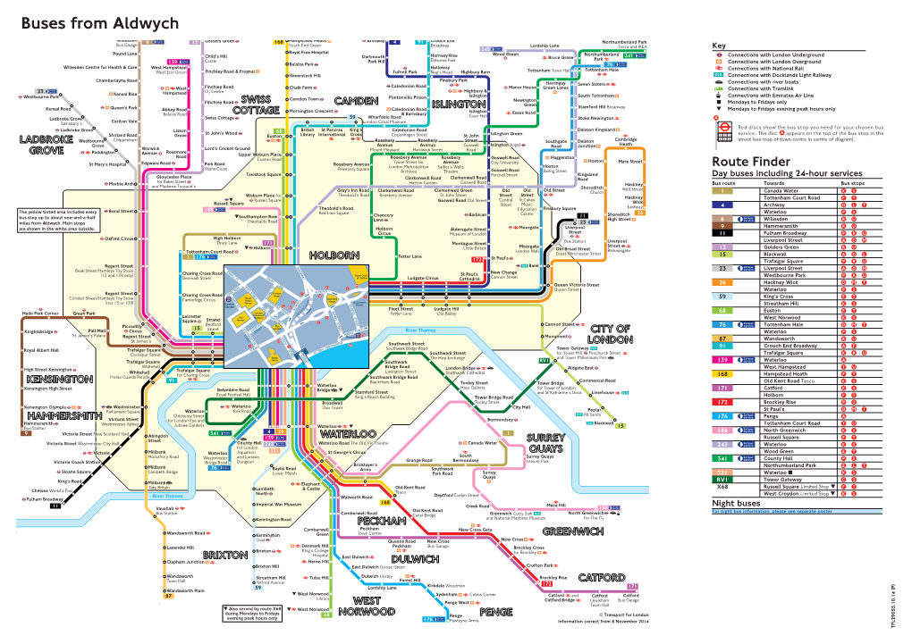 Buses from Aldwych PECKHAM