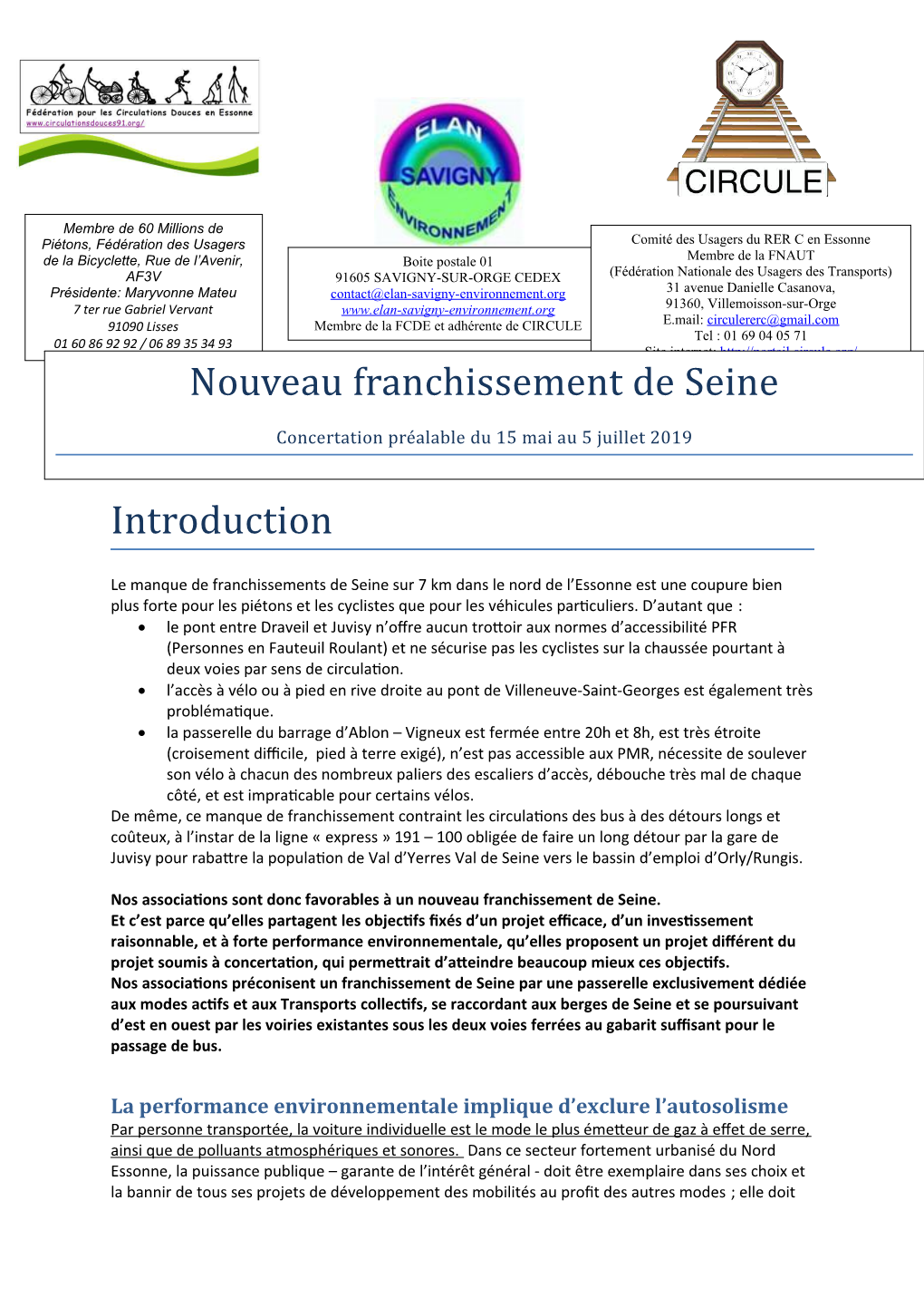 Introduction Nouveau Franchissement De Seine