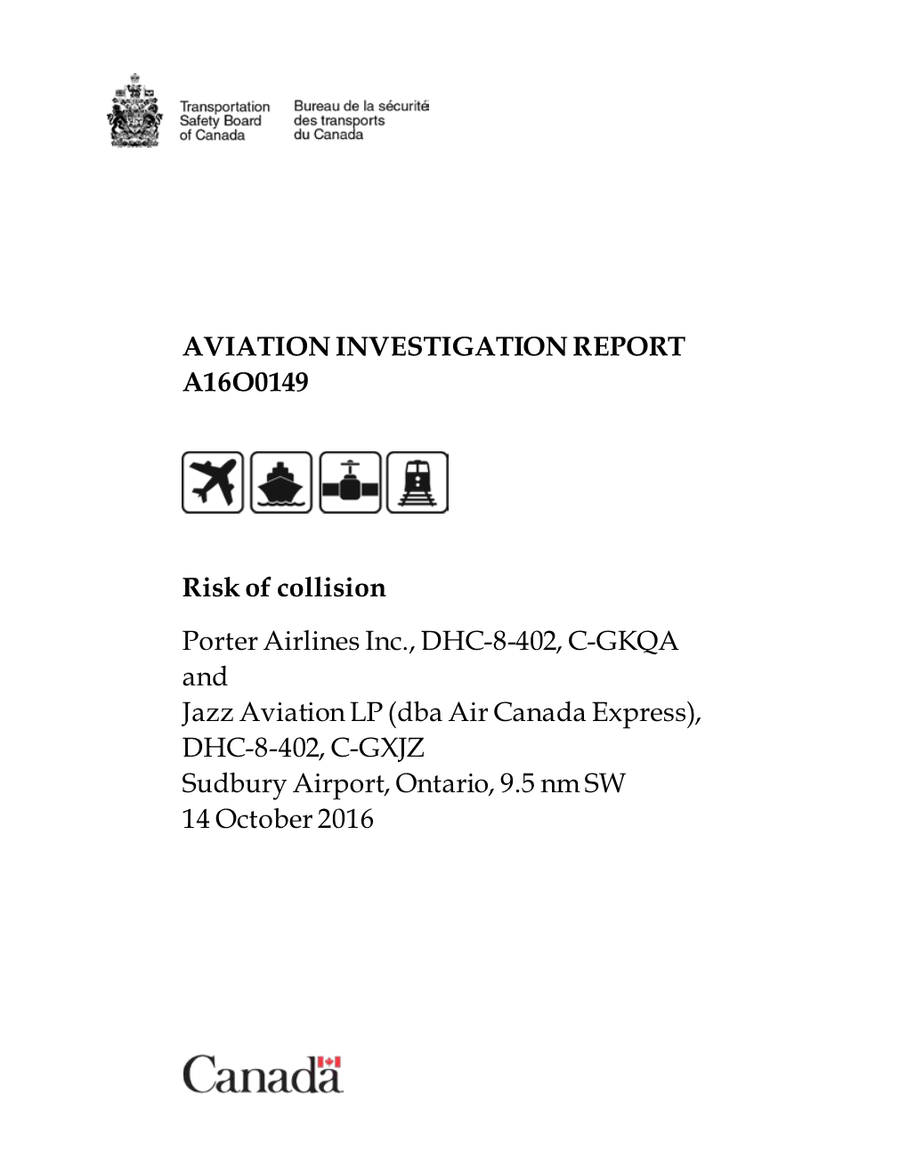 Aviation Investigation Report A16o0149