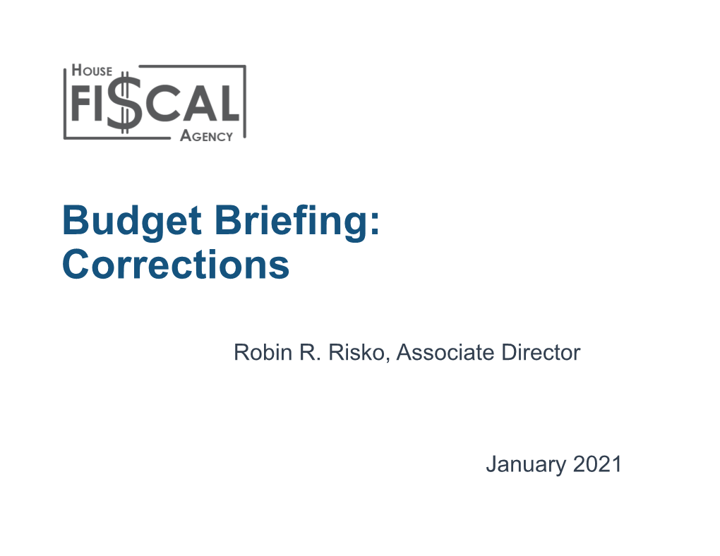 Budget Briefing: Corrections