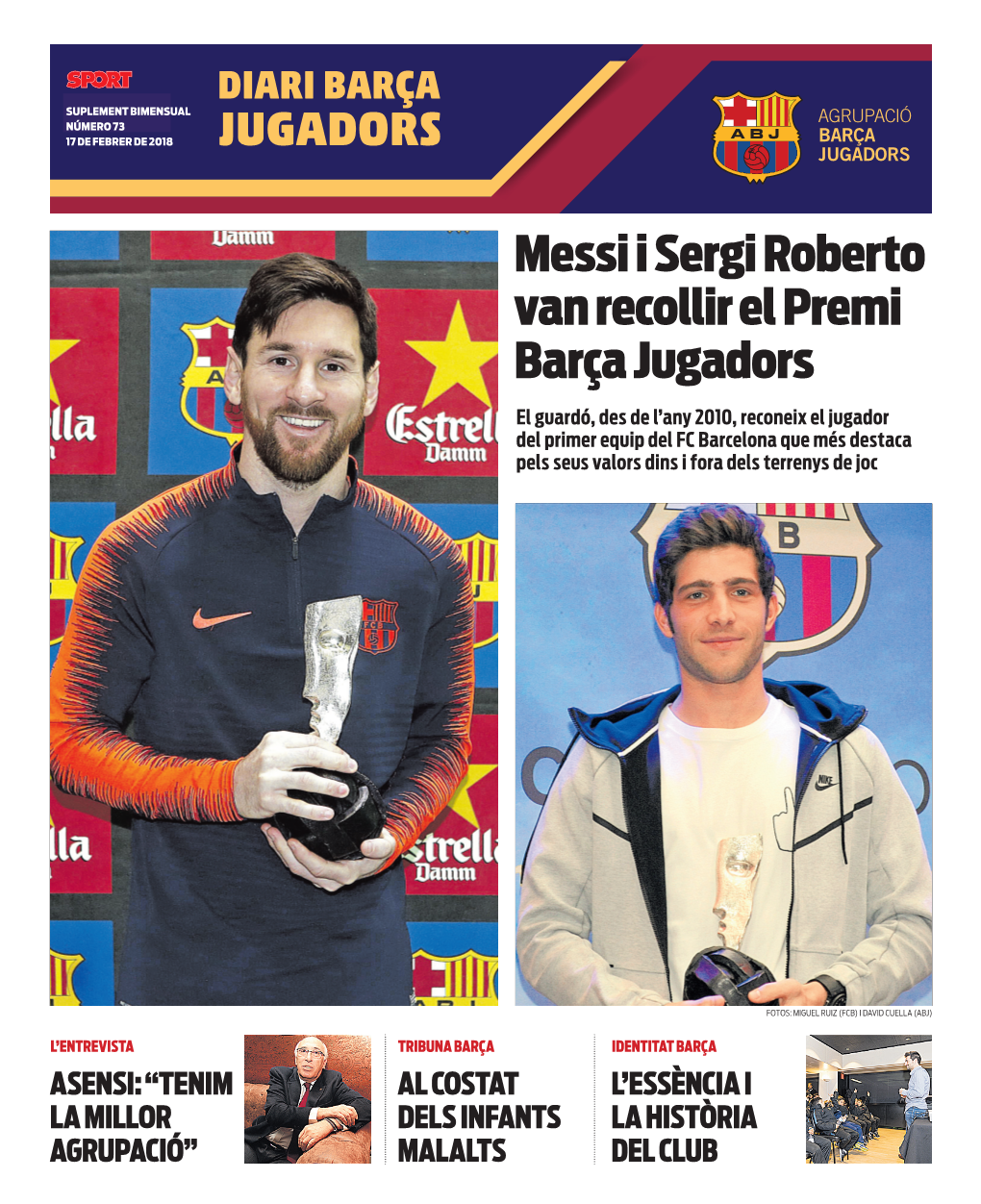 Messi I Sergi Roberto Van Recollir El Premi Barça Jugadors