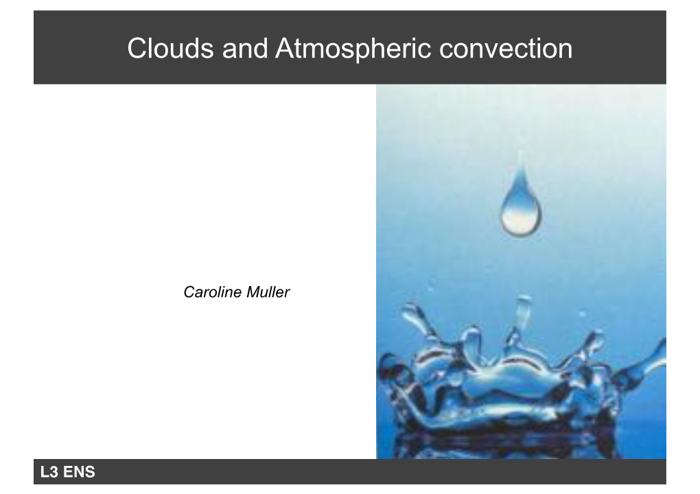 Clouds and Atmospheric Convection