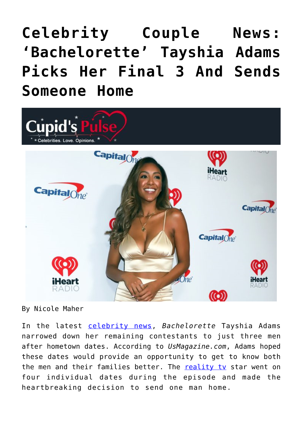 Celebrity Couple News: ‘Bachelorette’ Tayshia