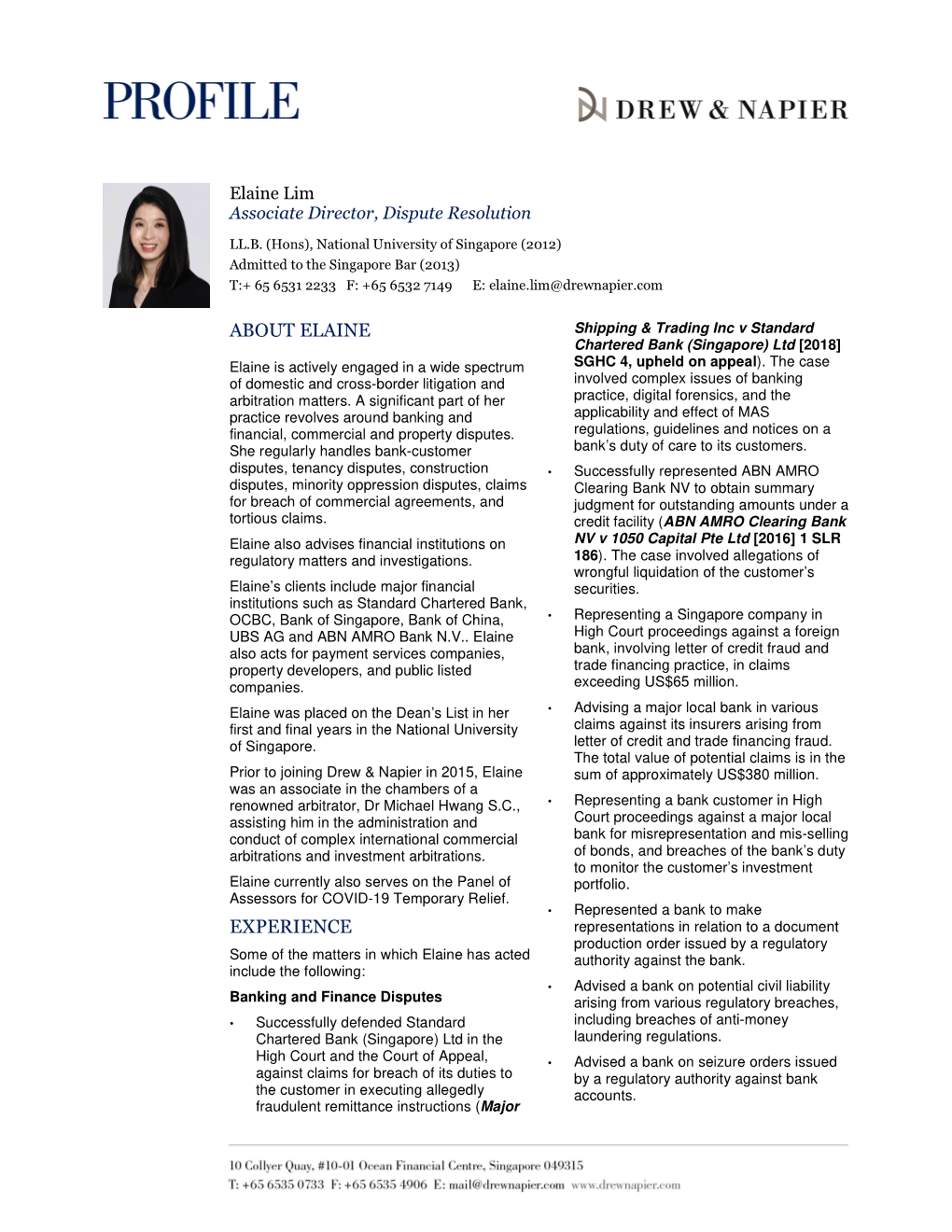 Elaine Lim CV 010720