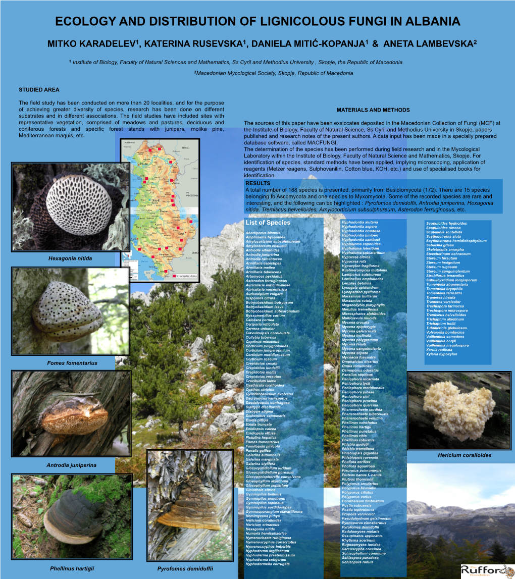 Ecology and Distribution of Lignicolous Fungi in Albania