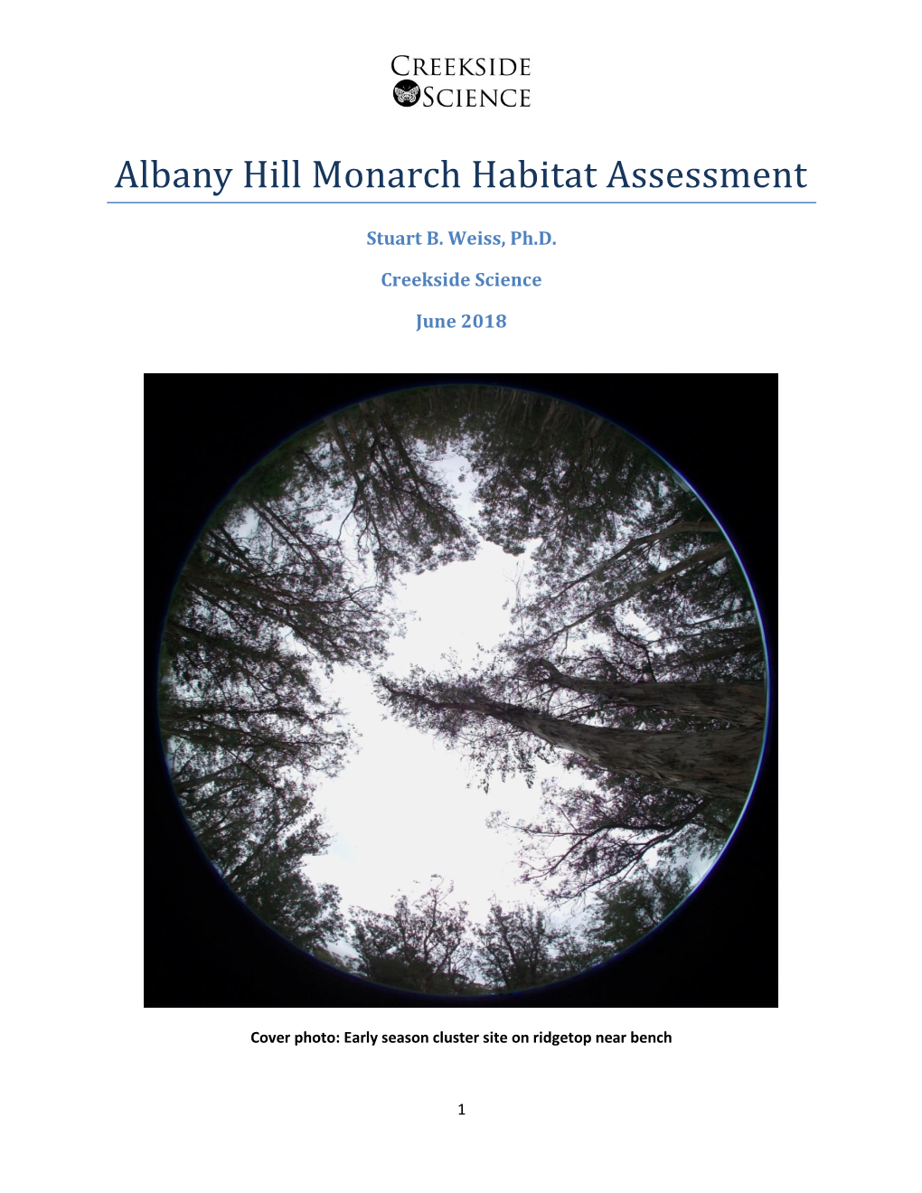 Albany Hill Monarch Habitat Assessment