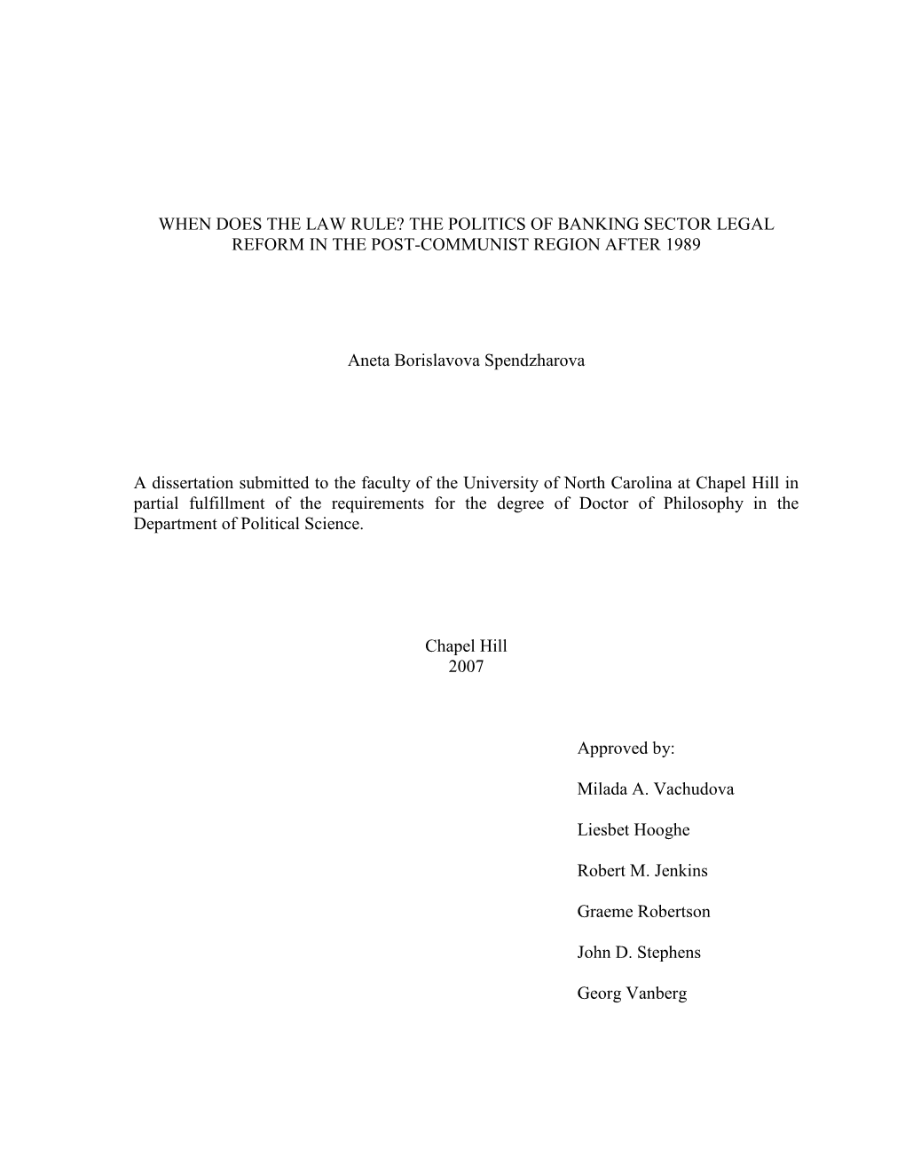 The Politics of Banking Sector Legal Reform in the Post-Communist Region After 1989