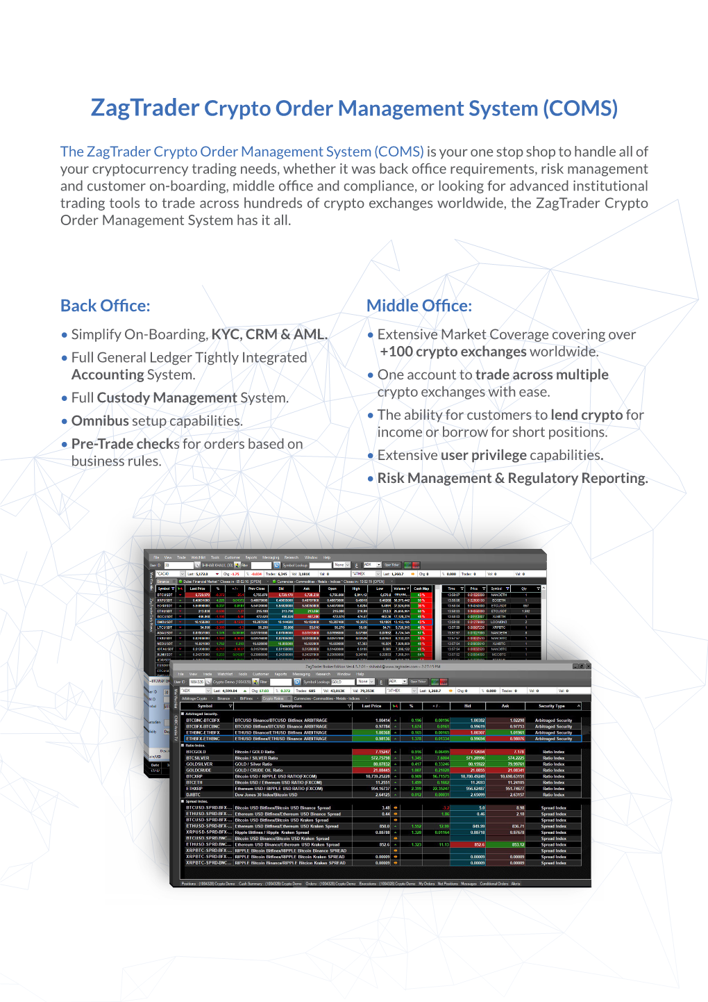 Zagtradercrypto Order Management System (COMS)