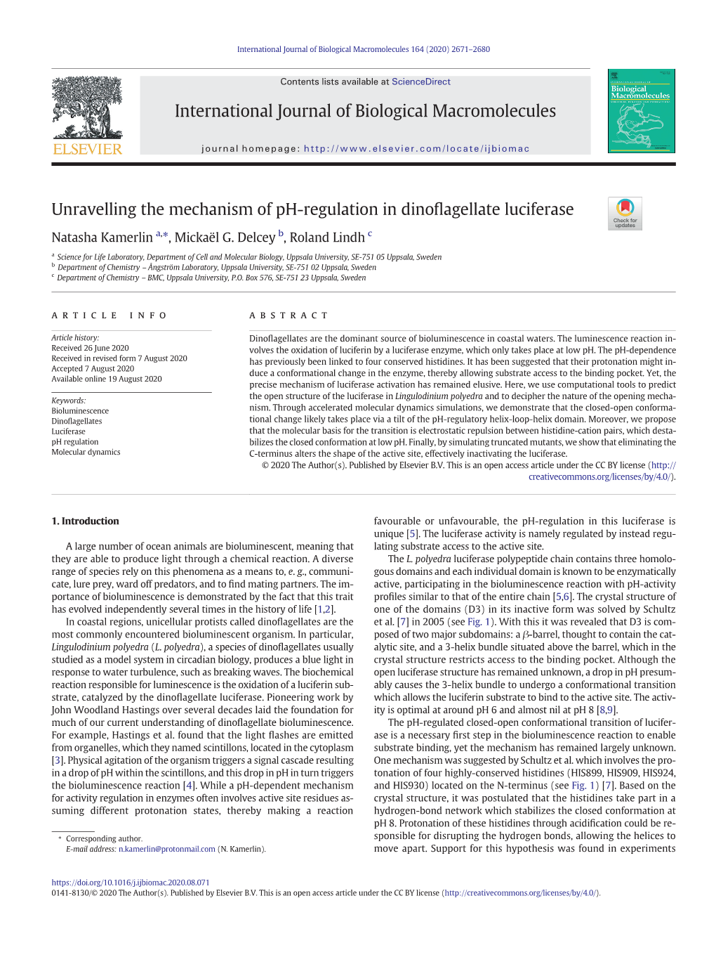 Unravelling the Mechanism of Ph-Regulation in Dinoflagellate Luciferase