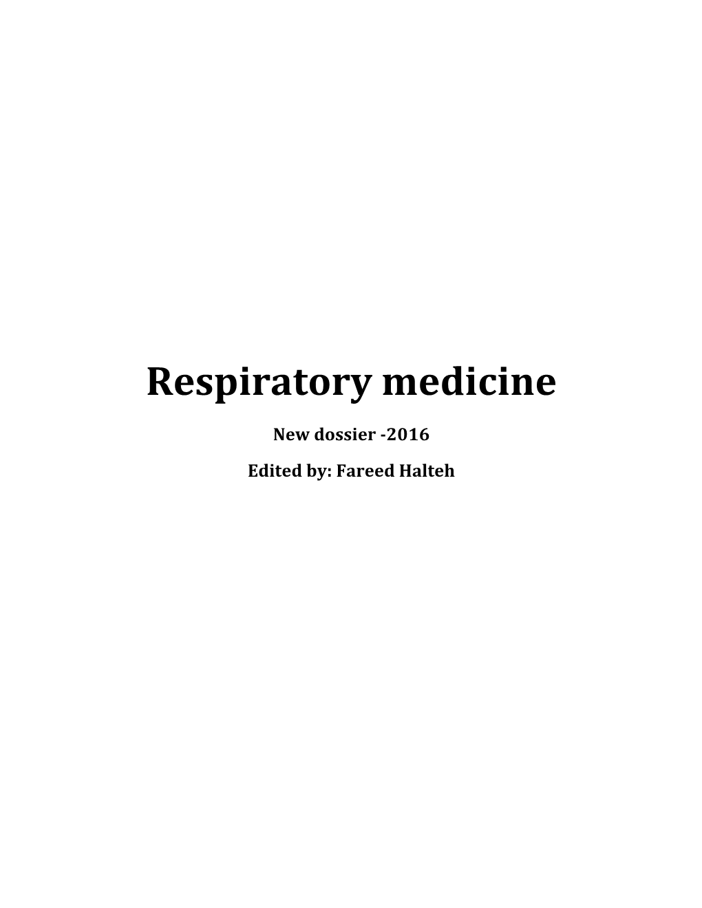 Respiratory Medicine