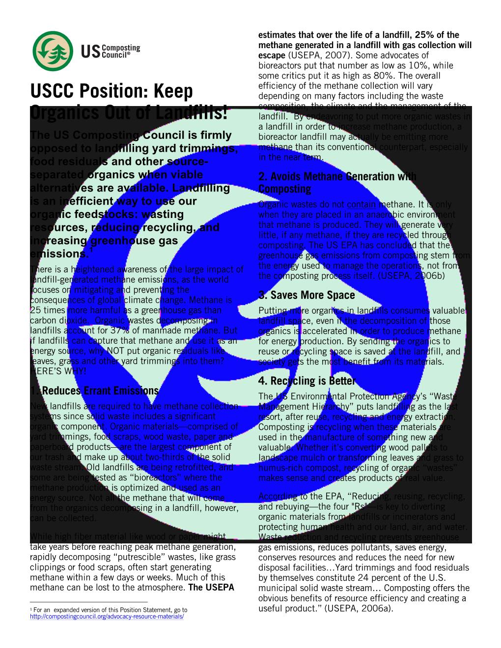 USCC Position: Keep Organics out of Landfills!