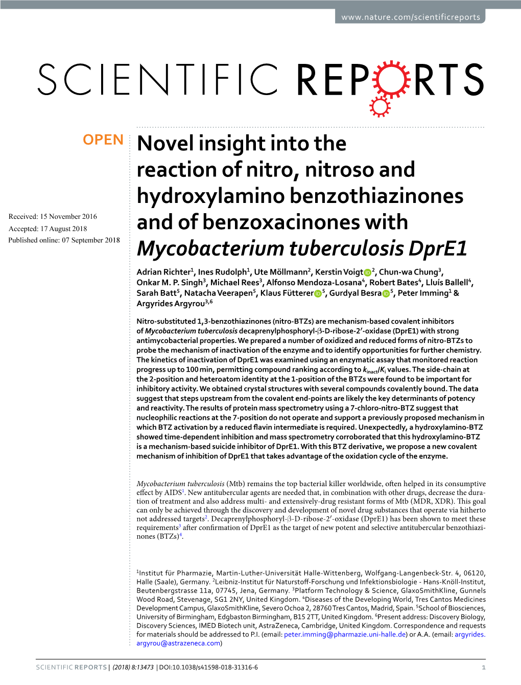 Novel Insight Into the Reaction of Nitro, Nitroso and Hydroxylamino